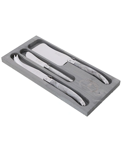 Shop Jean Dubost 3pc Cheese Set In Grey