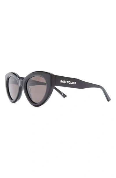 Balenciaga 51mm Cat Eye Sunglasses In Black Black Grey