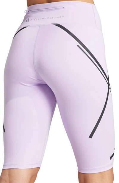 Shop Adidas By Stella Mccartney Truepace High Waist Bike Shorts In Purple Glow