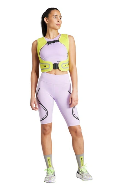 Shop Adidas By Stella Mccartney Truepace High Waist Bike Shorts In Purple Glow