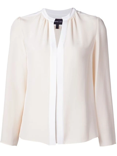 Derek Lam Long-sleeve Slim-fit Blouse, Muslin/ivory