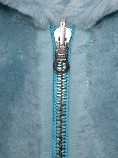 Shop Arma Marien Meinillo Lacon Reversible Oversize Hooede Shearling Coat In Blu