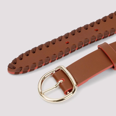 Shop Chloé Leather Belt In Brown