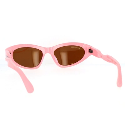 Balenciaga Logo Twisted Acetate Cat-eye Sunglasses In Pink