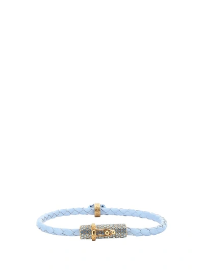 Shop Versace Bracelets In Ice Blue-oro