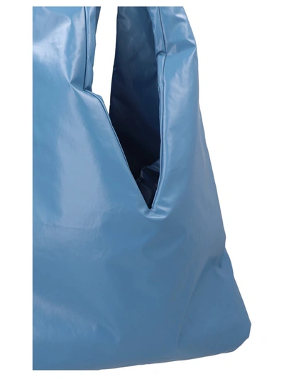 Shop Kassl Editions 'anchor Oil' Midi Shoulder Bag In Light Blue