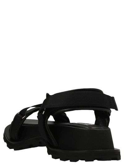 Shop Jil Sander Oversize Sandals In Black