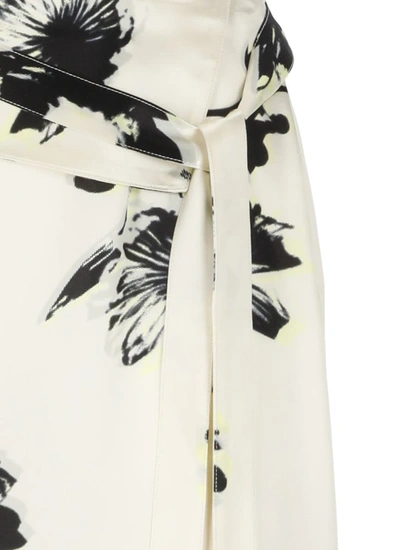 Calvin Klein Satin Skirt With Print In Natural