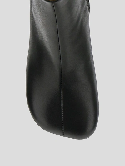 Shop Mm6 Maison Margiela Ankle Boots In <p> Black Ankle Boots In Leather