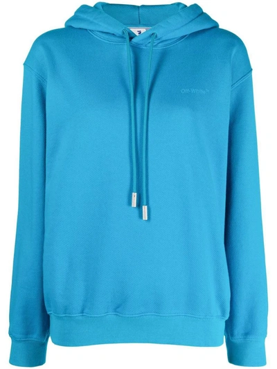 Shop Off-white Diag-print Hoodie In Blue