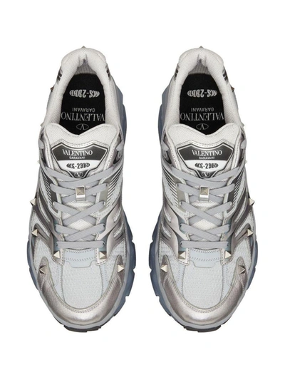 Shop Valentino Sneakers In Silvrgraph
