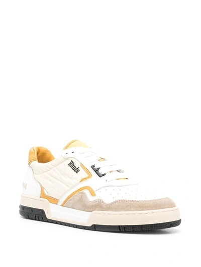 Rhude Men's Leather And Textile Racing Low-top Sneakers In Whmustbg