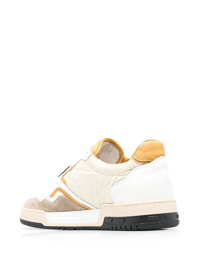 Rhude Men's Leather And Textile Racing Low-top Sneakers In Whmustbg