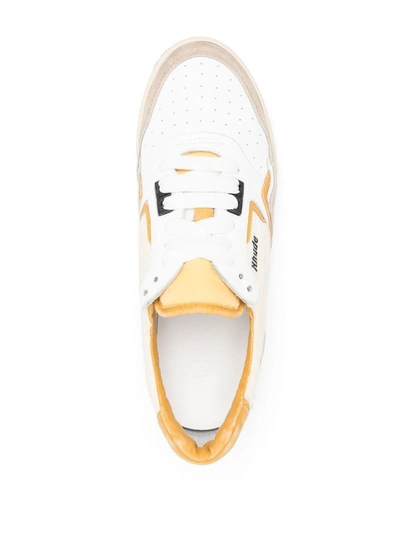 Rhude Men's Leather And Textile Racing Low-top Sneakers In Whmustbg