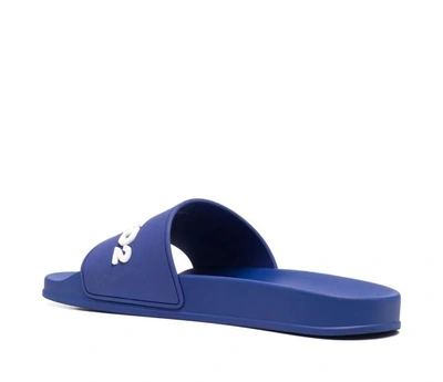 Shop Dsquared2 Logo Slides Sandals In Blue