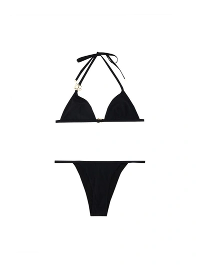 Shop Dolce & Gabbana Dg Logo Triangle Bikini In Black