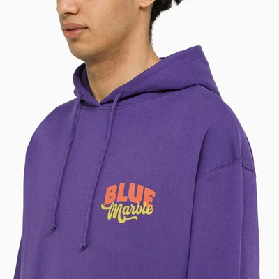 Shop Bluemarble Purple Hoodie With Print In Multicolor