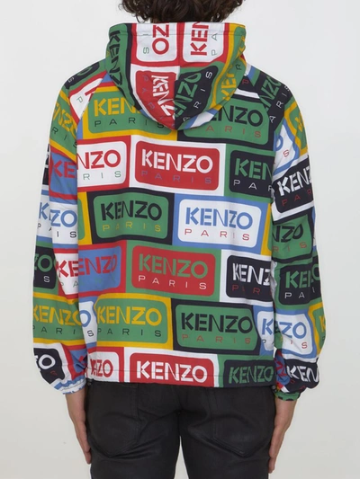 Shop Kenzo Labels Windbreaker In Multicolor