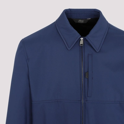 Shop Brioni Blouson Jacket In Blue