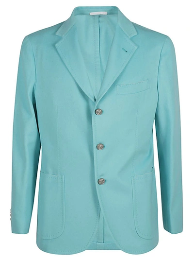 Shop Sartorio Napoli Single-breasted Wool Jacket In Clear Blue