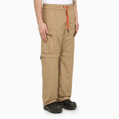 Shop Moncler Grenoble Convertible Cargo Trousers In Beige
