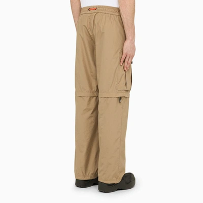 Shop Moncler Grenoble Convertible Cargo Trousers In Beige