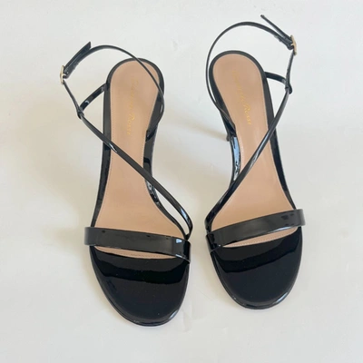 Pre-owned Gianvito Rossi Black Patent Leather Strappy Sandal Heels, 38.5
