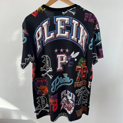 Pre-owned Philipp Plein T-shirt Printed Allover With Rhinestones Applications