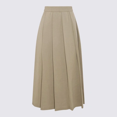 Shop Auralee Beige Cotton Skirt
