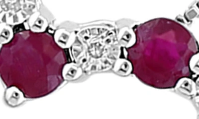 Effy Sterling Silver Diamond & Ruby Heart Pendant Necklace In Red