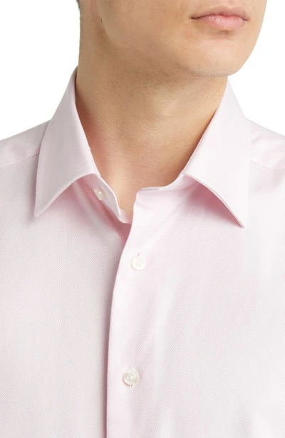 David Donahue Trim Fit Royal Oxford Dress Shirt In Pink
