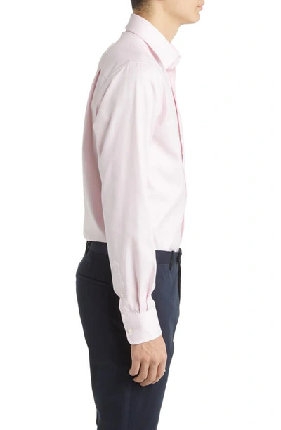 David Donahue Trim Fit Royal Oxford Dress Shirt In Pink