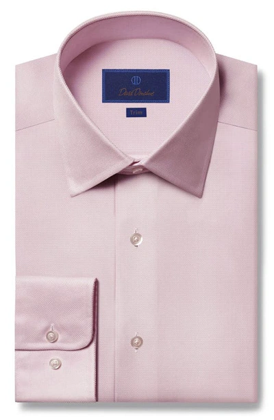 David Donahue Trim Fit Royal Oxford Dress Shirt In Pink