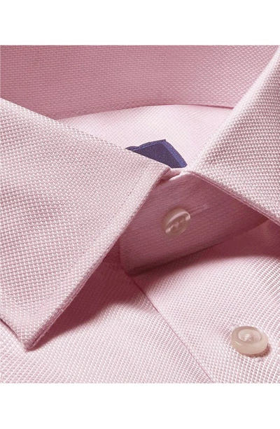 David Donahue Trim Fit Royal Oxford Dress Shirt In Pink
