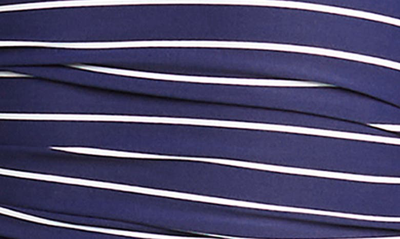 Shop Sea Level Stripe Cross Front Multifit One-piece Swimsuit In Navy