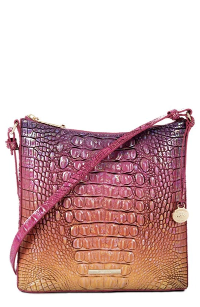 Shop Brahmin Katie Croc Embossed Leather Crossbody Bag In Horizon