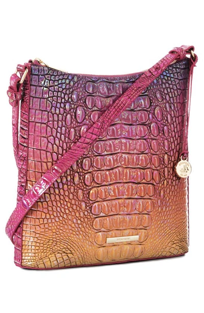 Shop Brahmin Katie Croc Embossed Leather Crossbody Bag In Horizon