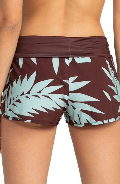Shop Roxy Endless Summer Floral Cover-up Shorts In Bitter Choco Palmeri