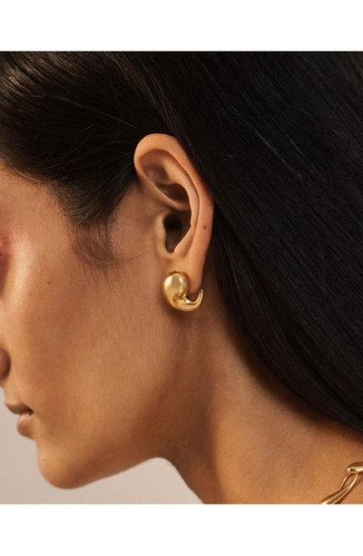 Shop Monica Vinader Nura Wrap Stud Earrings In 18ct Gold Vermeil/ Ster Silver