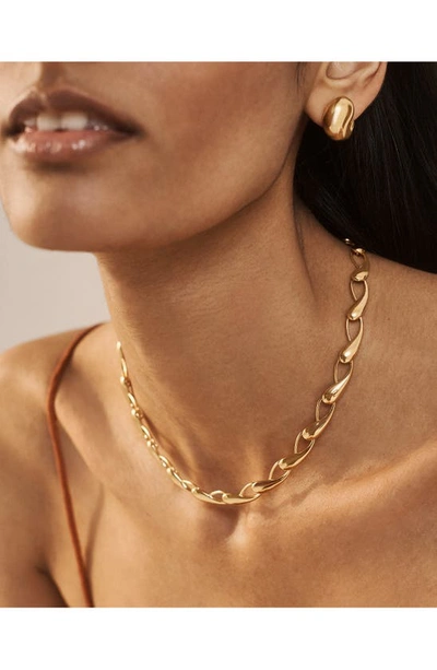 Shop Monica Vinader Nura Choker Necklace In 18ct Gold Vermeil/ Ster Silver