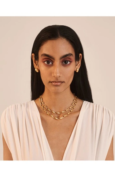 Shop Monica Vinader Nura Wrap Stud Earrings In 18ct Gold Vermeil/ Ster Silver