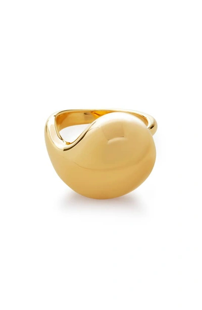 Shop Monica Vinader Nura Wrap Ring In 18ct Gold Vermeil/ Ster Silver