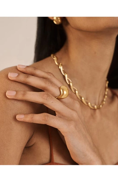 Shop Monica Vinader Nura Wrap Ring In 18ct Gold Vermeil/ Ster Silver