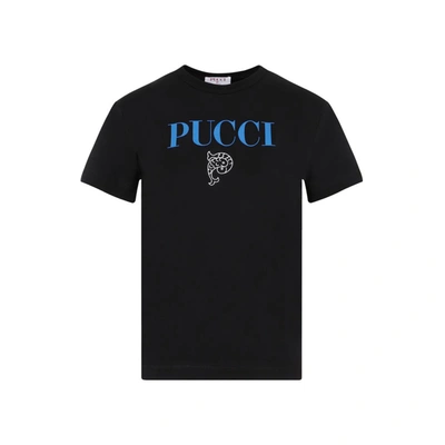 Shop Emilio Pucci Cotton T-shirt Tshirt In Black