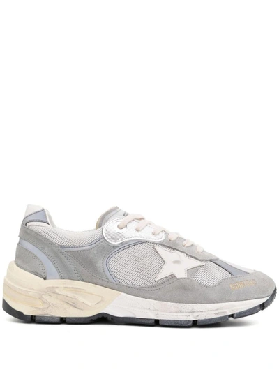 Shop Golden Goose Dad-star Mesh-panelled Low-top Sneakers In Grey/silver/white