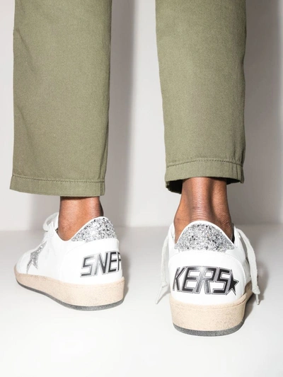 Shop Golden Goose Ball Star Low-top Sneakers In White/ Silver
