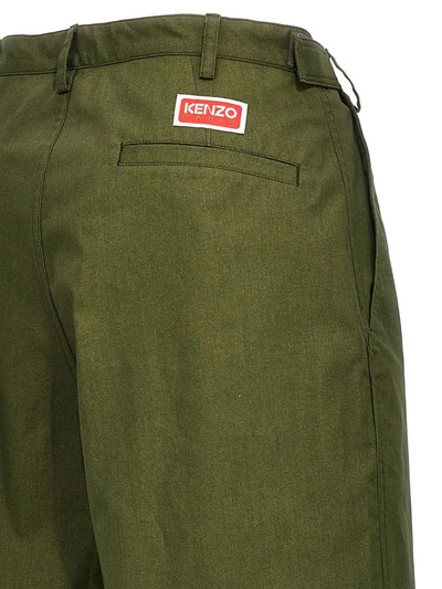 Shop Kenzo 'oversized Straight' Pants In Green