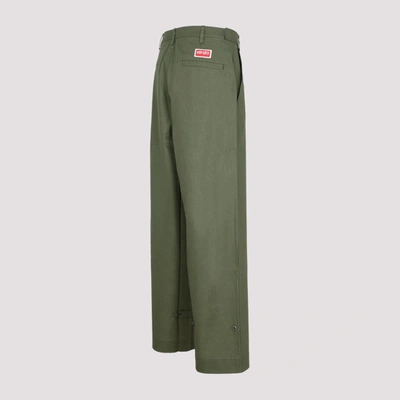 Shop Kenzo Oversized Straight Pants In Green