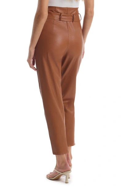 Shop Commando Paperbag Waist Faux Leather Crop Pants In Cocoa
