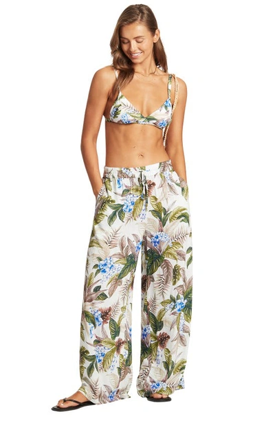 Sea Level Cover-up Palazzo Pants In White